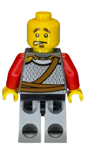 Kingdoms - Lion Knight Scale Mail with Chest Strap and Belt, Helmet with Broad Brim, Eyebrows and Goatee, cas496 Minifigure LEGO®