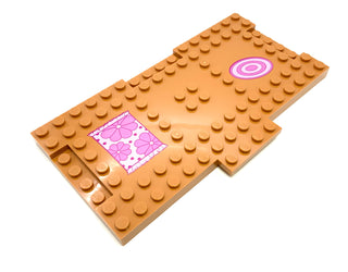 Brick, Modified 8x16 with 1x4 Indentations and 1x4 Plate with Floor Mats Pattern, Part# 18922pb01 Part LEGO® Medium Nougat  