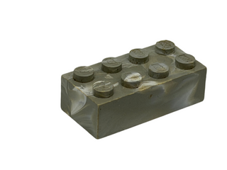 Light Gray & White Marbled, 1970's Grangemouth Test 2x4 LEGO® Brick Part LEGO®