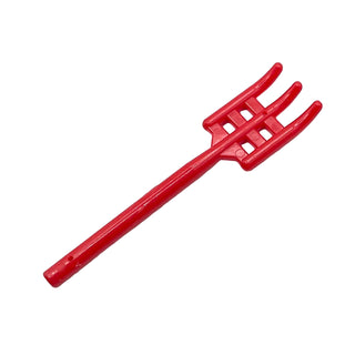 Minifigure, Utensil Pitchfork - Handle with Flat End, Part# 95345 Part LEGO® Red