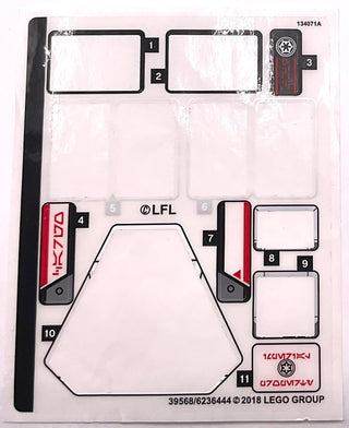 Sticker Sheet for Set Imperial AT-Hauler, 75219-1 - (39568/6236444), Part# 75219stk01 Part LEGO® Missing 9 Stickers