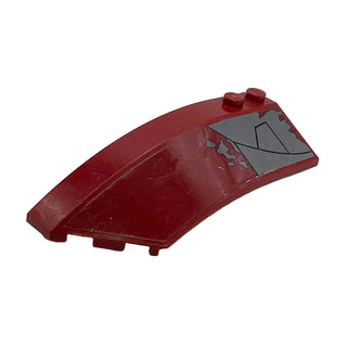 Wedge 8 x 3 x 2 Open Left with Black Lines and Dark Bluish Gray Panel from LEGO® Star Wars UCS Slave I (Sticker), Part# 41750pb028 Part LEGO® Dark Bluish Gray Very Good