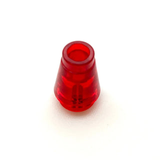 Cone 1x1 with Top Groove, Part# 4589b Part LEGO® Trans-Red  