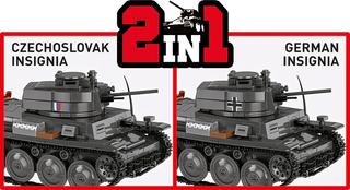 Panzer 38(t) / (ČKD) LT vz. 38 Tank, WWII: COBI Set #2666 Building Kit Cobi Toys