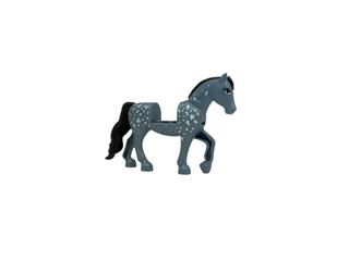 Horse with 2 x 2 Cutout and Movable Neck with Molded Black Tail and Mane and Printed White Spots Pattern, bb1279c01pb05 Minifigure LEGO®