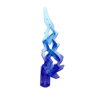 Hero Factory Weapon Accessory, Flame / Lightning Bolt with Axle Hole with Marbled Trans-Light Blue Pattern, Part# 11302pb02 Part LEGO® Trans-Purple