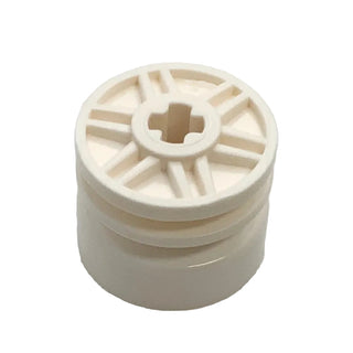 Wheel 18mm D. x 14mm with Axle Hole, Fake Bolts and Shallow Spokes, Part# 55982 Part LEGO® White