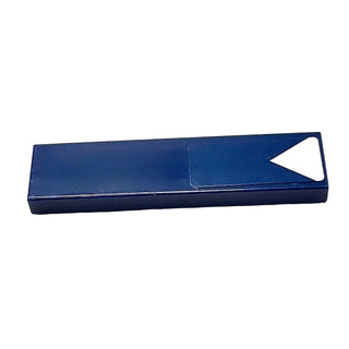 Tile 1 x 4 with One White Triangle Pattern (Sticker), Part# 2431pb0149 Part LEGO® Dak Blue Very Good