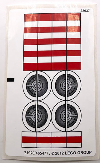 Sticker Sheet for Set X-wing Starfighter, 9493 - (71920/4654778), Part# 9493stk01 Part LEGO® Complete