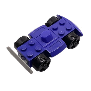 Vehicle, Base 4x6 Racer Base with Black Wheels and Light Gray Bumper, Part# 30558c01 Part LEGO® Violet Very Good