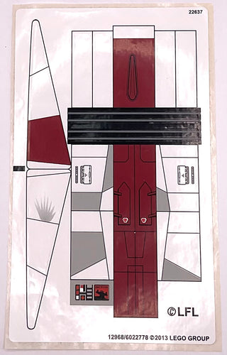 Sticker Sheet for Set A-wing Starfighter, 75003 - (12968/6022778), Part# 75003stk01 Part LEGO® Complete