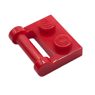Plate, Modified 1x2 with Bar Handle on Side - Closed Ends, Part# 48336 Part LEGO® Red
