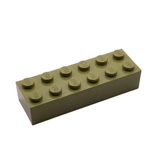 Brick 2x6, RARE Non-Production Colors, Part# 2456/44237 Part LEGO® Olive Green