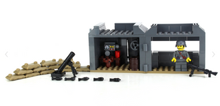 Army WW2 German Bunker Custom Set Building Kit Battle Brick