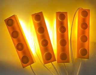 Daisy-Chained 1x4 LED Light-up Plates, USB Powered, LB1x4C Custom Parts United Brick Co® Yellow