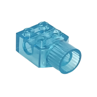 Technic, Brick Modified 2x2 with Pin Hole and Rotation Joint Socket Part# 48169 Part LEGO® Trans-Light Blue