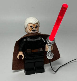 LED Light-Up Count Dooku's Lightsaber, USB & DIY System, LW-75017 Custom Parts United Brick Co®
