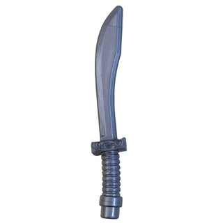 Minifigure Weapon Sword Saber / Dao Curved Blade and Hilt with Bar End, Part#25111 Part LEGO® Flat Silver