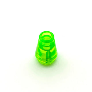 Cone 1x1 with Top Groove, Part# 4589b Part LEGO® Trans-Bright Green  