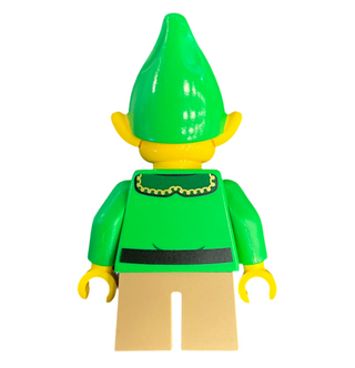 Elf - Dark Green Collar and Gold Horn, Moustache and Glasses, hol367 Minifigure LEGO®