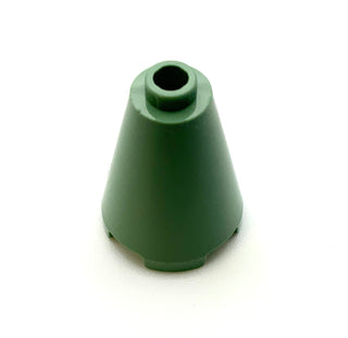 Cone 2x2x2 - Open Stud, Part# 3942c Part LEGO® Sand Green  