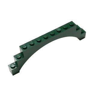 Arch 1x12x3 (Raised Arch with Five Cross Support), Part# 18838 Part LEGO® Dark Green 1 Part