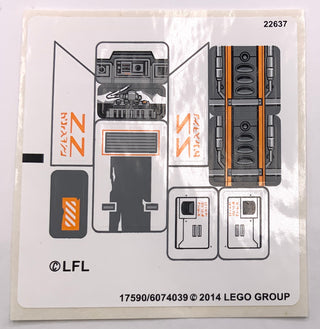 Sticker Sheet for Set Snowspeeder, 75049, International Version - (17590/6074039), Part# 75049stk01a Part LEGO® Complete