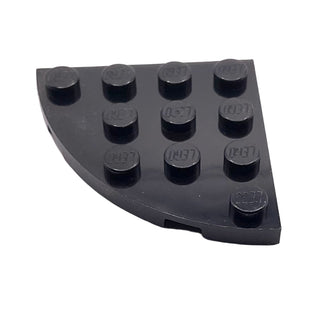 Plate Round Corner 4x4, Part# 30565 Part LEGO® Black