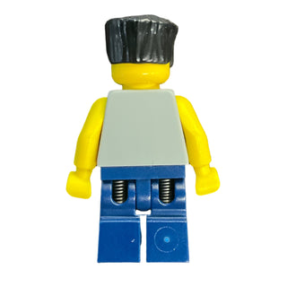 Basketball Street Player, Light Gray Torso and Dark Blue Legs, Black Flat Top Hair, nba048 Minifigure LEGO®