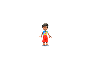 Zac - Blue Shirt with Red Symbols and Yellow Splotches, Red Cropped Trousers, Dark Blue Shoes, frnd725 Minifigure LEGO®   