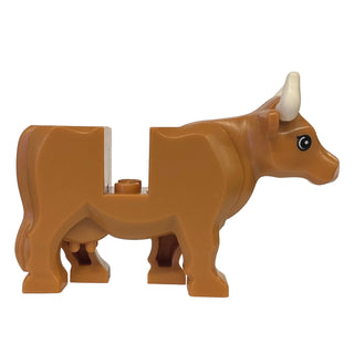 Cow with Light Nougat Muzzle and White Spot with Short Horns, 64452pb01c03 - LEGO® Animal LEGO® Animals LEGO®