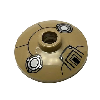 Dish 2x2 Inverted with Machinery Pattern (Dalek Head), Part# 4740pb013