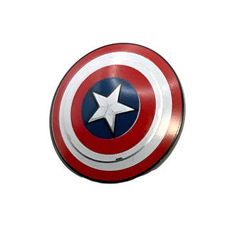 Minifigure, Captain America Shield Circular/Round Convex Face with Red and White Concentric Rings and Star in Dark Blue Pattern, Part# 75902pb20 Part LEGO®