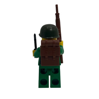 WWII U.S. Army Soldier with Rifle Custom Minifigure, BB30