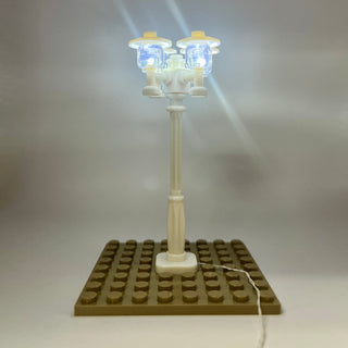 Lighting Kit, Quad Lamp Post, (White Pole, White Light) ACCQH-W/W Light up kit United Brick Co®