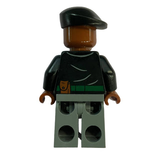 Duncan Kincaid - Black Shirt, Dark Bluish Gray Legs, Black Beret, jw137 - LEGO® Jurassic World Minifigure