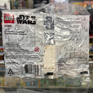 LEGO Star Wars Imperial Shuttle set 30388 in sealed polybag with instruction booklet visible.