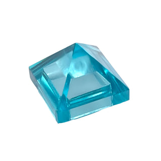 Slope 45 1 x 1 x 2/3 Quadruple Convex Pyramid, Part# 22388 Part LEGO® Trans-Light Blue