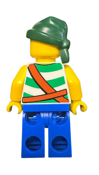 Pirate Green / White Stripes, Blue Legs, Dark Green Bandana, pi132 - LEGO® Pirates II Minifigure Minifigure LEGO®