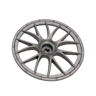 Wheel Cover 7 Spoke with Axle Hole - 56mm D. Part# 58088 Part LEGO® Flat Silver Very Good