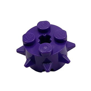Brick, Round 2 x 2 with Spikes and Axle Hole, Part# 27266 Part LEGO® Dark Purple