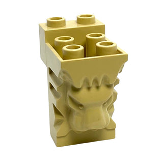 Brick, Modified 2x3x3 with Cutout and Lion Head (6 Hollow Studs), Part# 30274 Part LEGO® Tan