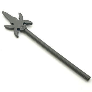 Minifigure Weapon, Pike with 4 Side Blades, Part# 43899 Part LEGO® Dark Gray  