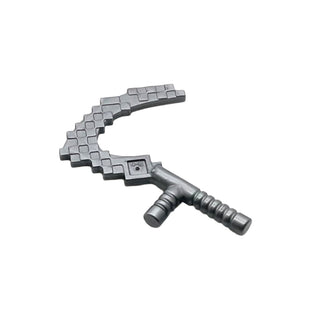 Minifigure, Weapon Scythe Pixelated (Minecraft), Part# 65505e Part LEGO® Flat Silver (Iron)