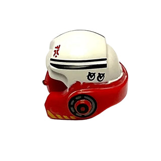 Minifigure, Headgear Helmet SW Rebel with Black Stripes, Red Aurebesh Characters 'DA', Yellow Rebel Alliance Symbol and White A-wing Pilot Pattern, Part# 11538pb06 Part LEGO®