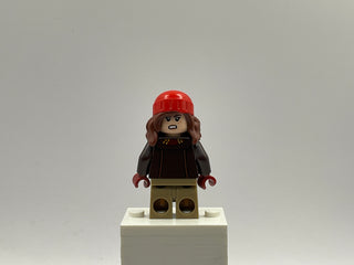 Hermione Granger - Reddish Brown Jacket with Dark Red Scarf, Dark Tan Medium Legs, Reddish Brown Hair with Red Beanie, hp460 Minifigure LEGO®   