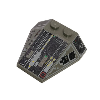 UCS X-Wing Fighter Wedge 4 x 4 Triple without Stud Notches with Panel Pattern, Part# 6069pb03