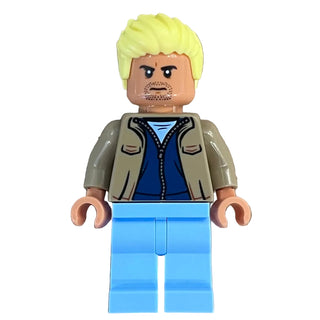 Soccer Spectator, Layered Dark Tan and Dark Blue Jackets, soc164 - LEGO® Sports Minifigure