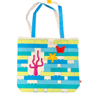 Beach Bag- with Sea Grass, Starfish, Crab and Bricks Pattern, 5008918 Gear LEGO®