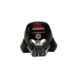 Minifigure, Headgear Helmet SW Sith Trooper with Red Stripe Wide, Breathing Mask and Imperial Logo Pattern, Part# 98117pb02 Part LEGO® Black Very Good